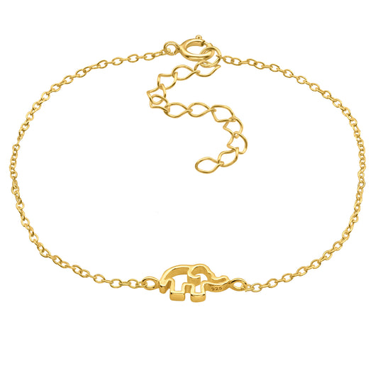 Sterling silver Elephant bracelet by Belumiee featuring detailed elephant design on a sleek bracelet style.