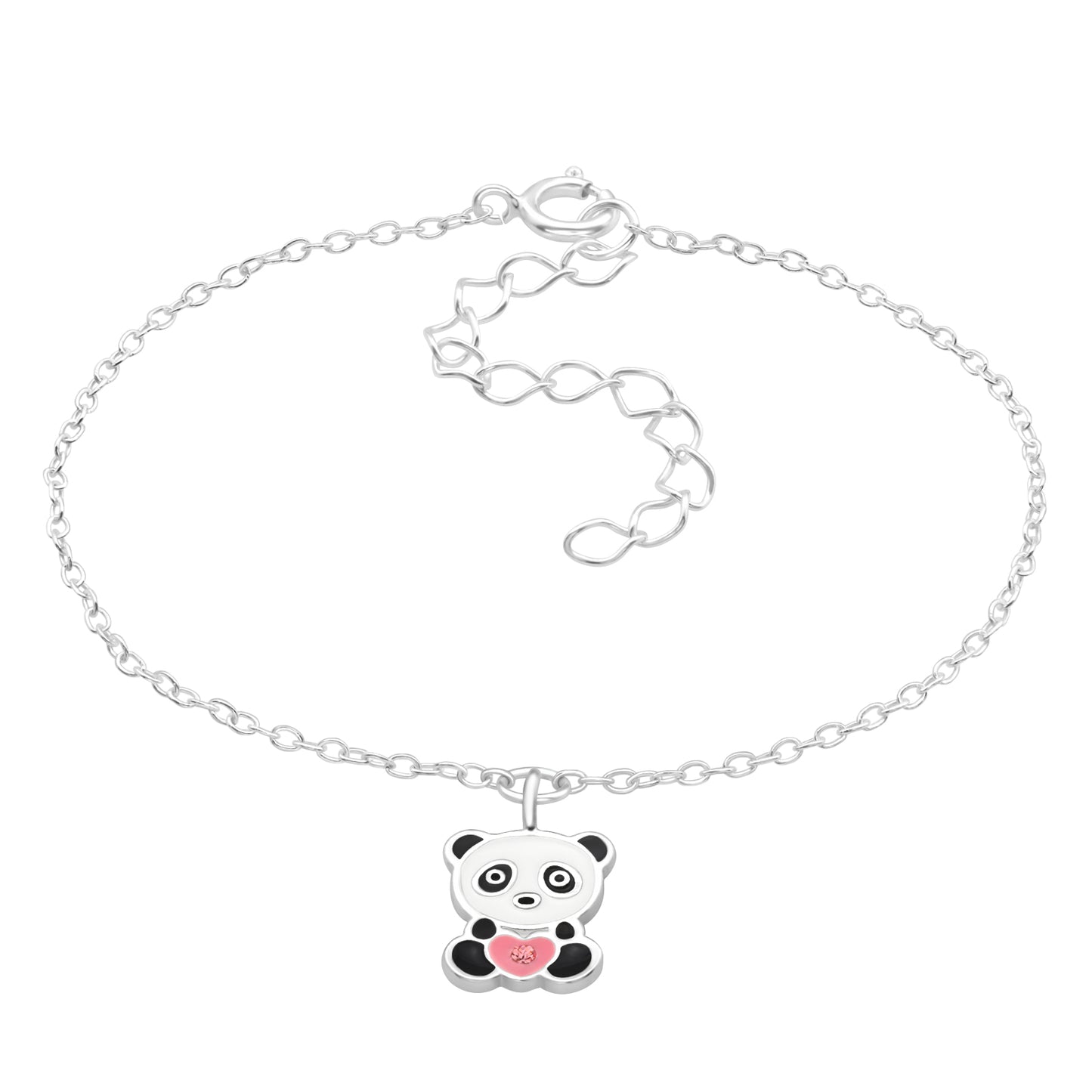 Kids Panda Bracelet with Crystal – 925 Sterling Silver | Belumiee