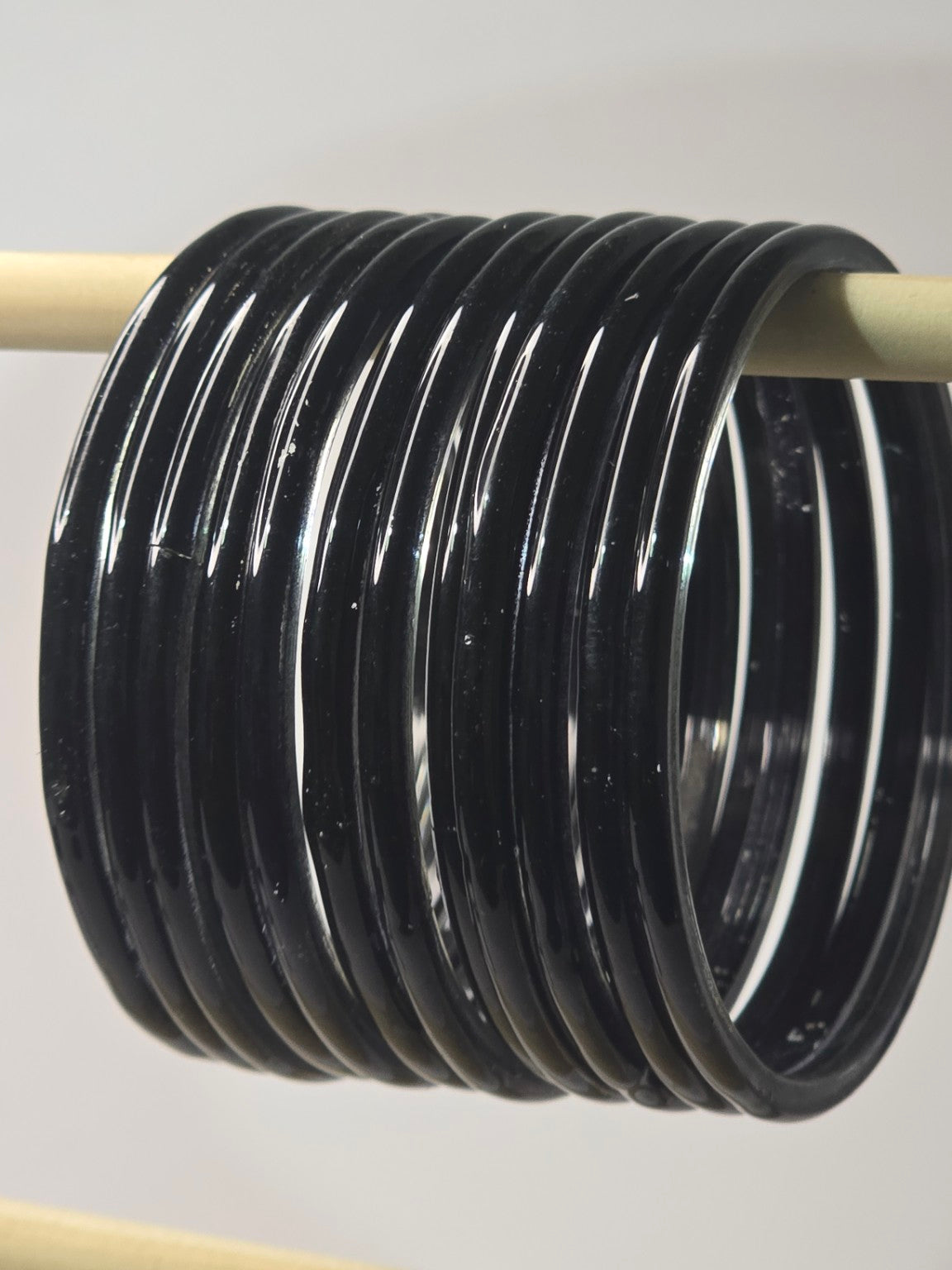 Black plain glossy Jelly glass bangles
