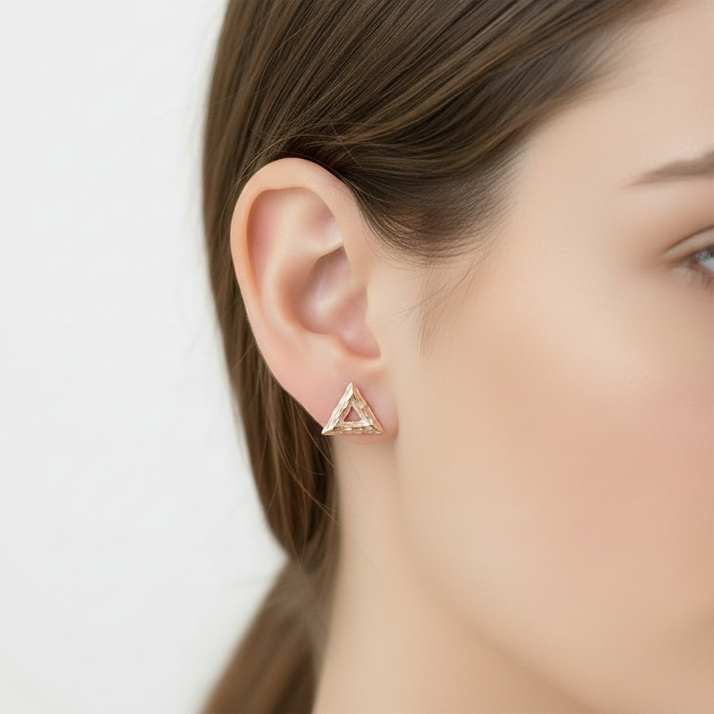 Triangle Stud Earrings – 925 Sterling Silver | Belumiee