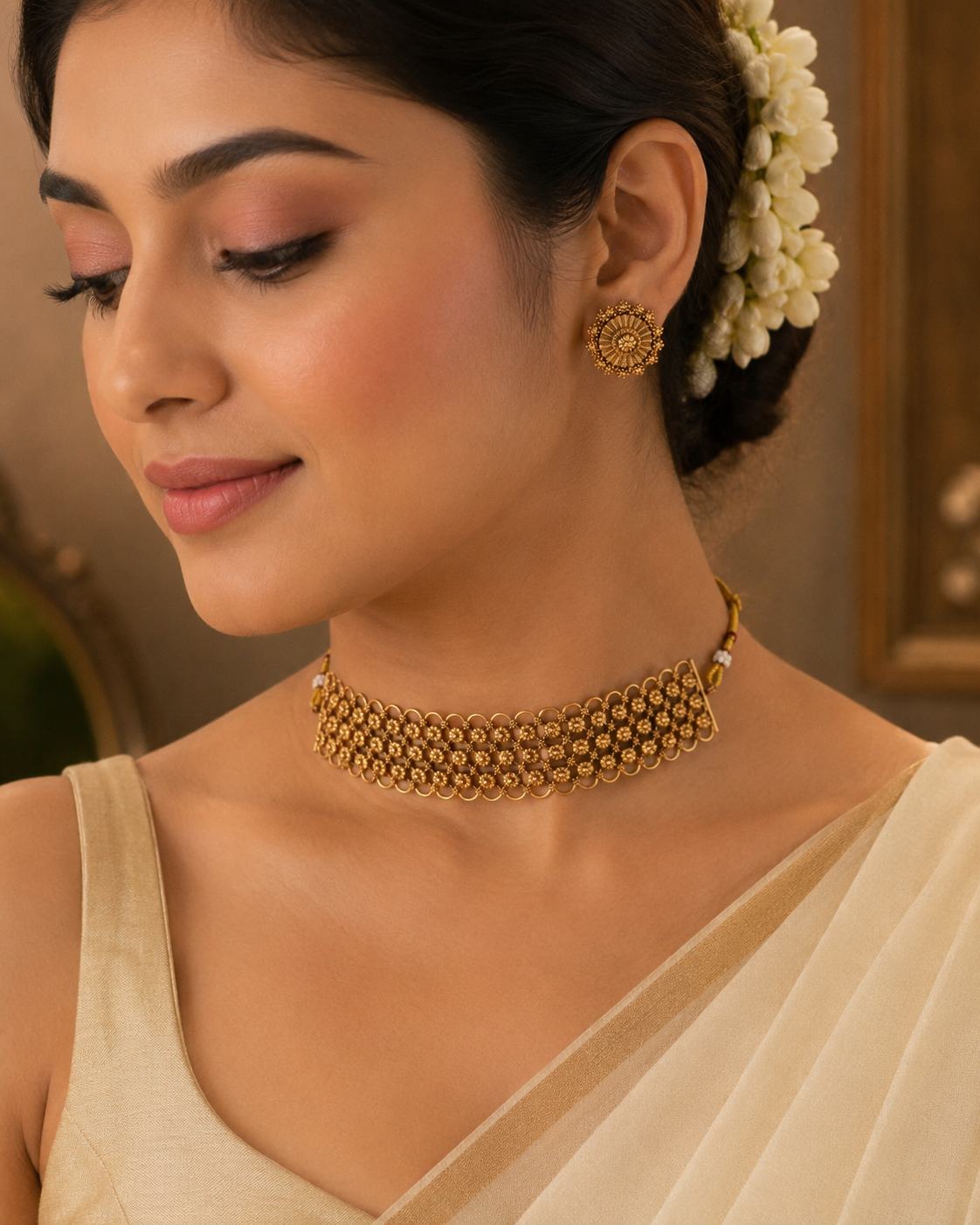 Royal Blossom Antique Choker Set | Indian Imitation Jewellery