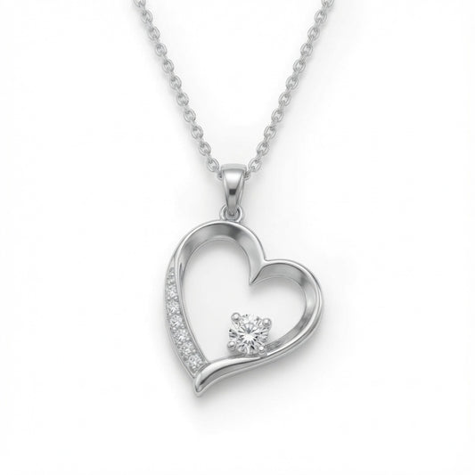 Heart Pendant Necklace – 925 Sterling Silver | Belumiee