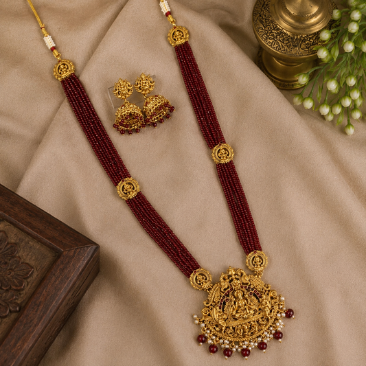 Ruby Lakshmi Heritage Haram Set | Indian Imitation Jewellery