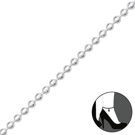 Ball Chain Anklet – 925 Sterling Silver | Belumiee