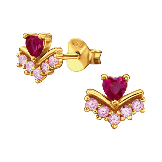 Heart Shape Ear Studs – 925 Sterling Silver | Belumiee