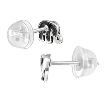 Kids elephant ear stud earrings in 925 sterling silver by Belumiee, featuring cute elephant designs for children.