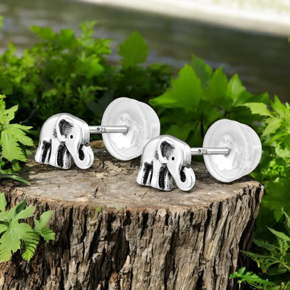 Kids elephant ear studs made of 925 sterling silver by Belumiee, featuring adorable elephant ear designs for children.