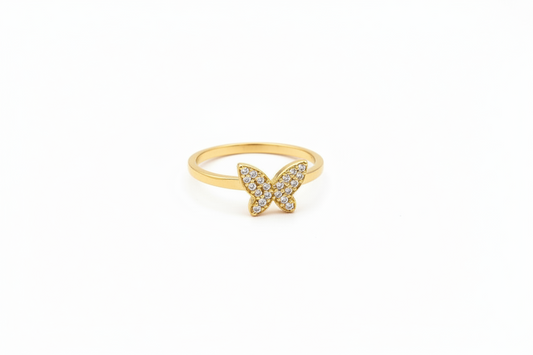 Gold-finish Butterfly Design Ring in 925 sterling silver.