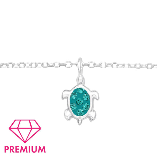 Kids Turtle Bracelet with Crystal – 925 Sterling Silver | Belumiee