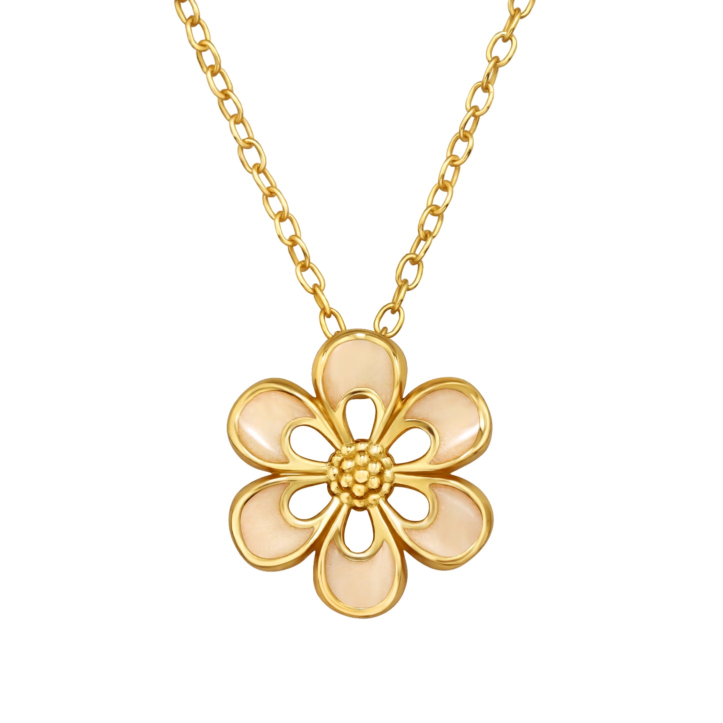 Plumeria Gold Plated Necklace – 925 Sterling Silver | Belumiee