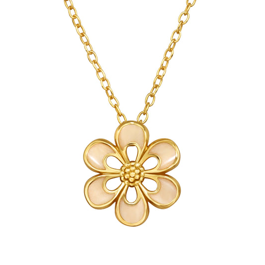 Plumeria Gold Plated Necklace – 925 Sterling Silver | Belumiee