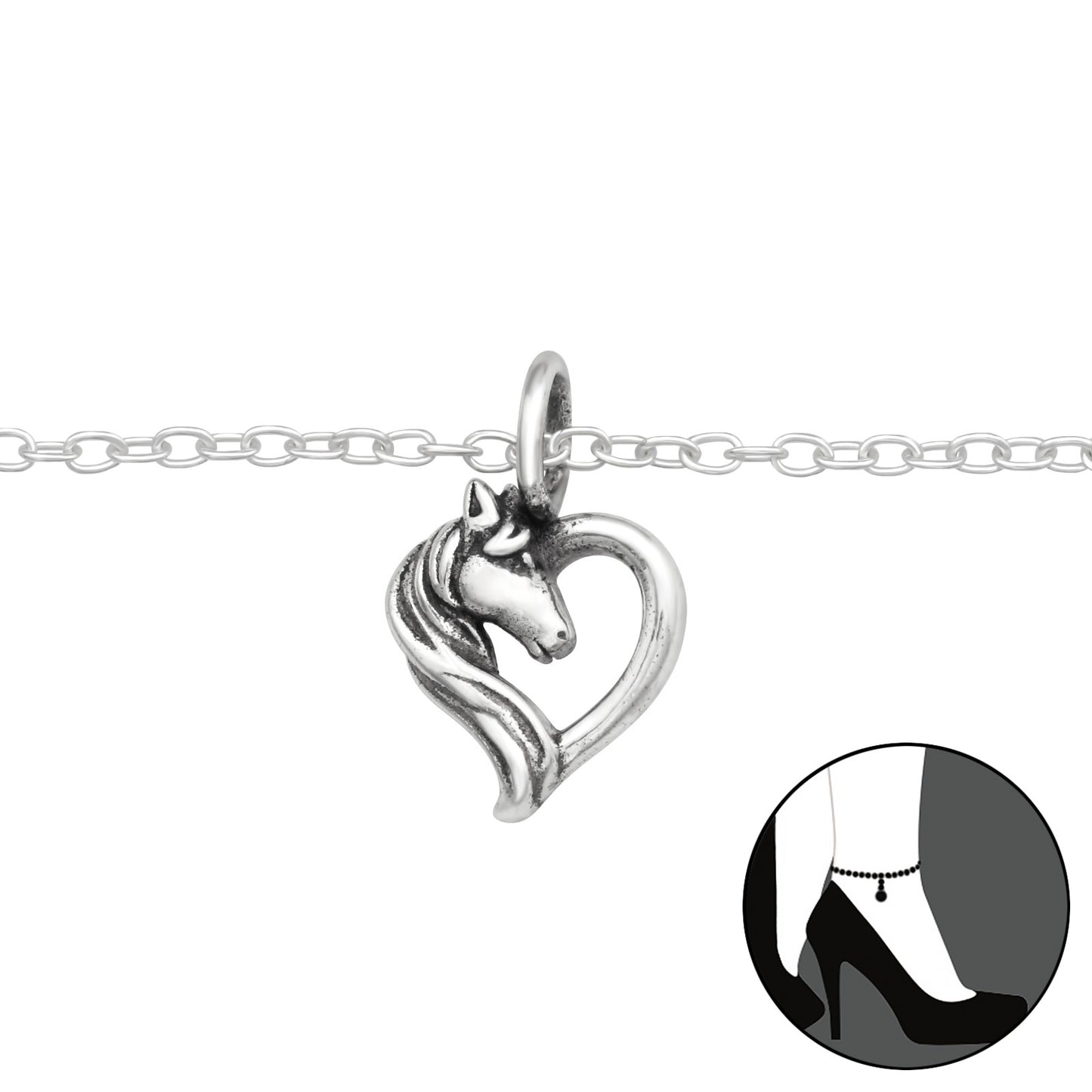 Horse Lover Anklet – 925 Sterling Silver | Belumiee