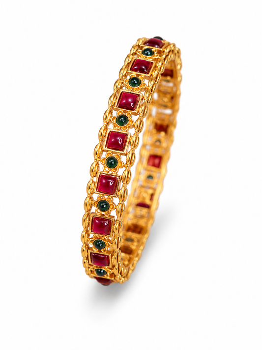 Meher Antique Ruby Emerald Kada