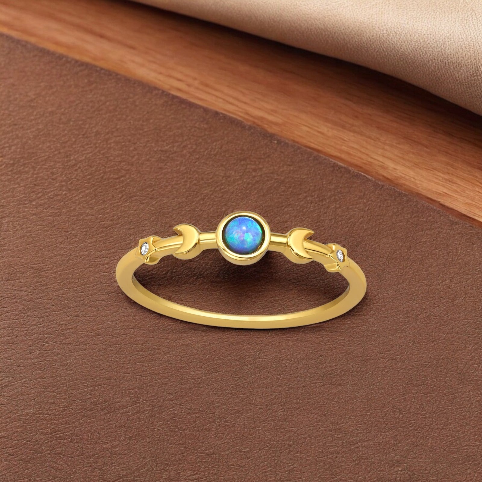 Sterling silver Triple Moon and Stars ring by Belumiee with celestial design and intricate details, showcasing a mystical aesthetic.