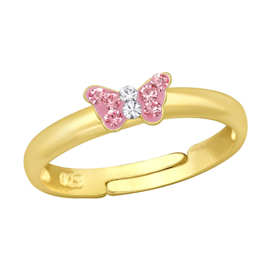 Kids Small Butterfly Adjustable Ring – 925 Sterling Silver | Belumiee