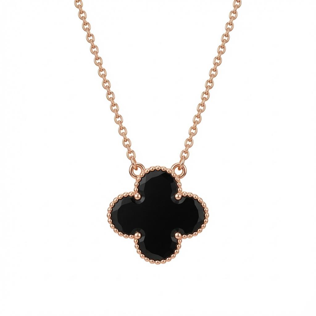 Sterling silver Clover Pendant Necklace by Belumiee, featuring a delicate clover charm on a fine chain.