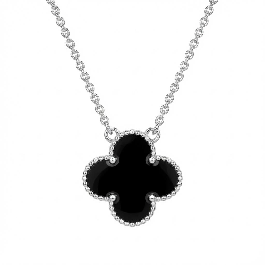 Sterling silver Clover Pendant Necklace by Belumiee, showcasing a delicate clover charm on a fine chain.