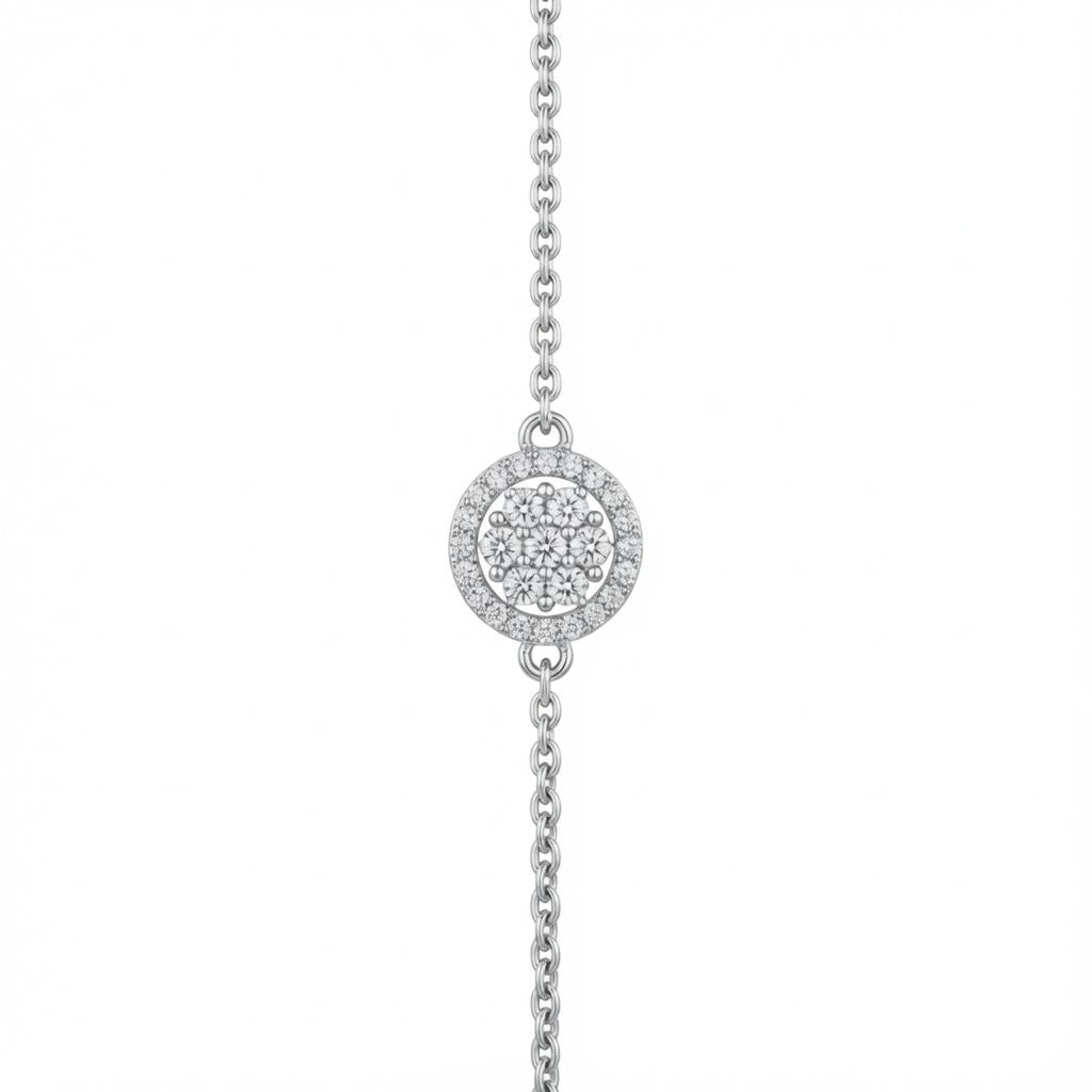 Sterling silver Radiance Chain Bracelet by Belumiee, featuring a delicate chain design in a close-up view.
