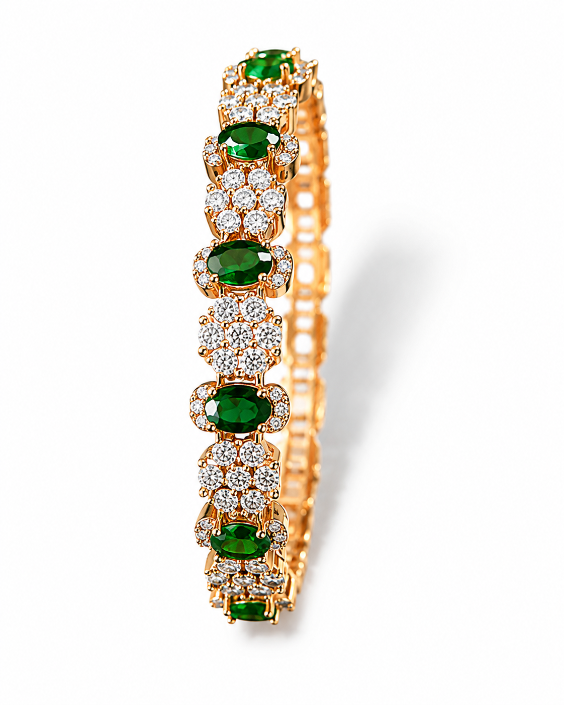 Aarohi Emerald & Sapphire AD Bangles