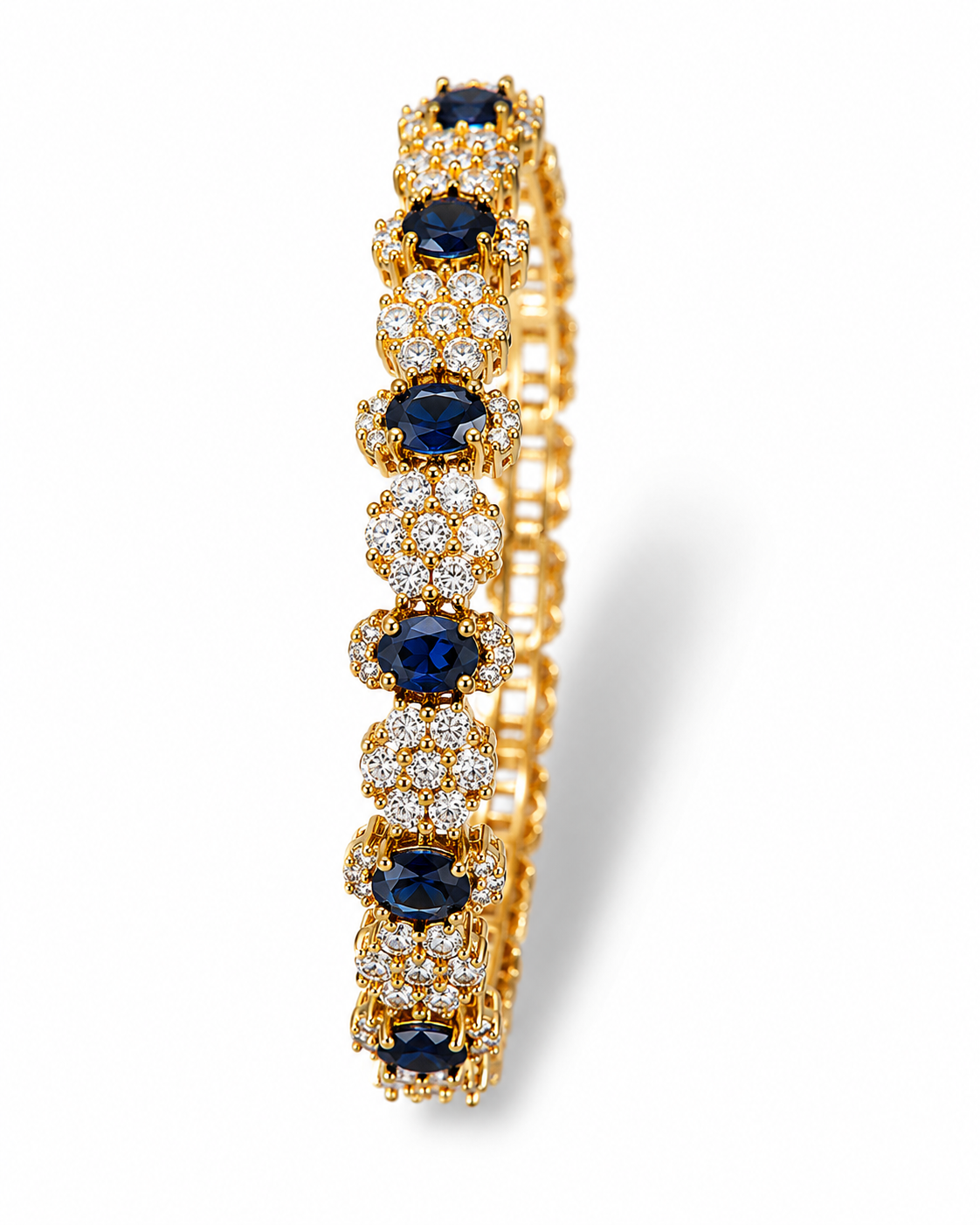 Aarohi Emerald & Sapphire AD Bangles