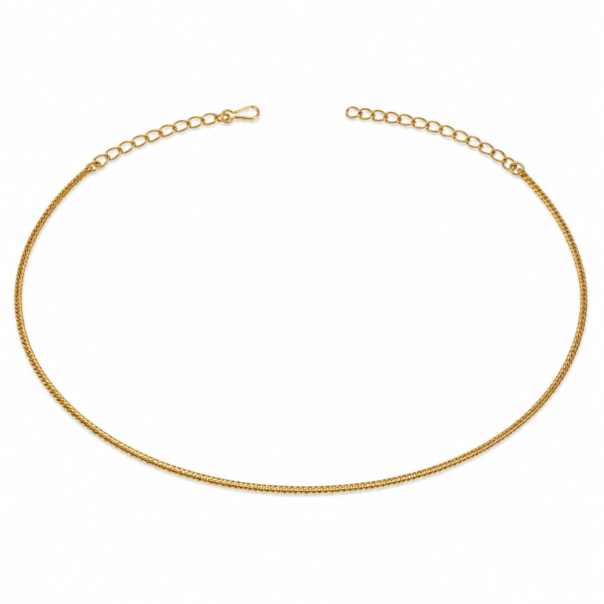 Minimalist adjustable double-row gold-tone hip chain on white background
