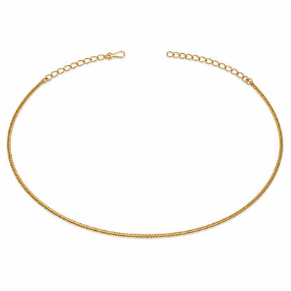 Minimalist adjustable double-row gold-tone hip chain on white background
