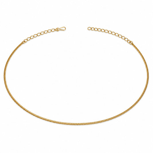 Minimalist adjustable double-row gold-tone hip chain on white background