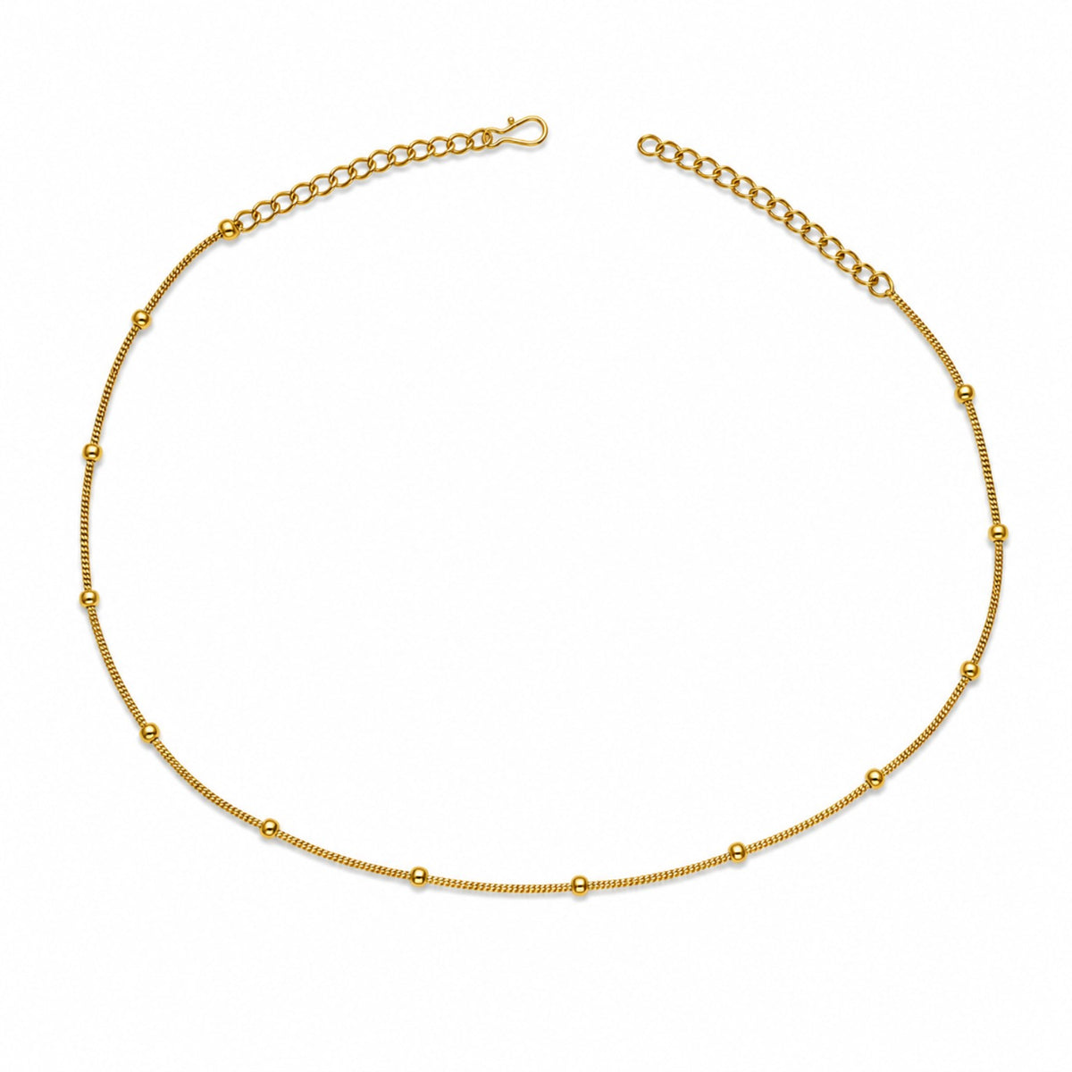 Minimalist single-layer gold-tone beaded adjustable hip chain by Belumiee