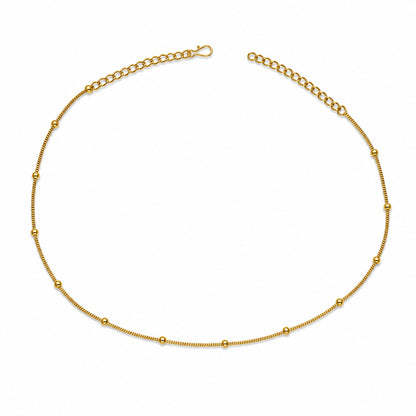 Minimalist single-layer gold-tone beaded adjustable hip chain by Belumiee