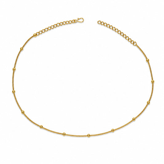 Minimalist single-layer gold-tone beaded adjustable hip chain by Belumiee