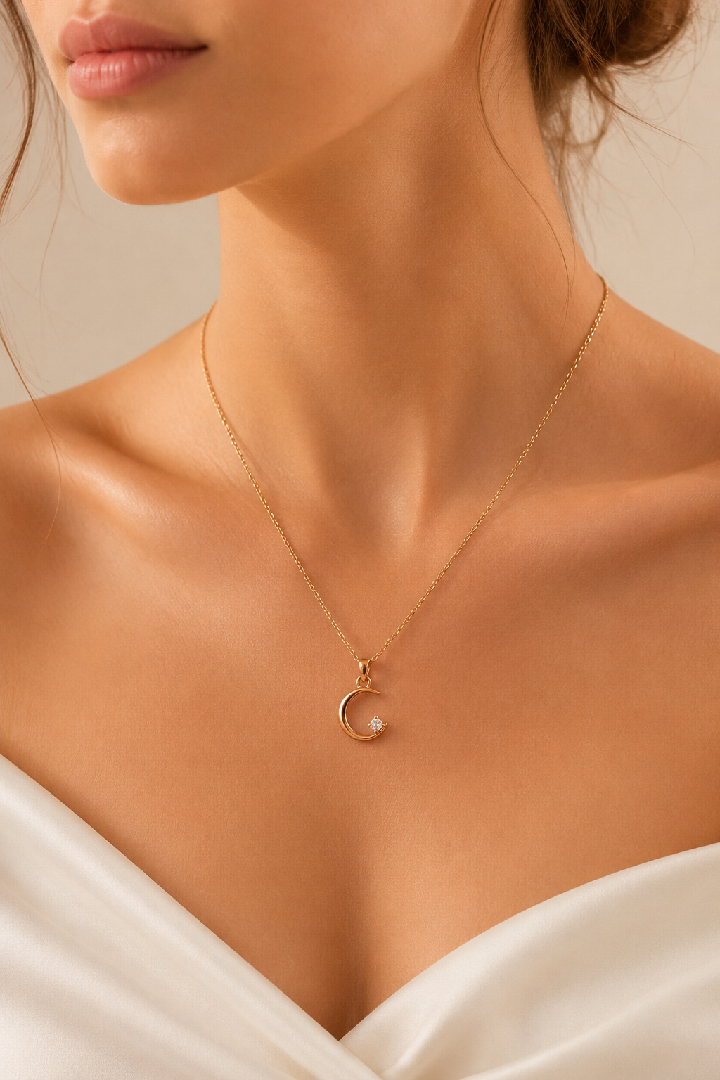 Moon & Star Pendant Necklace – 925 Sterling Silver | Belumiee