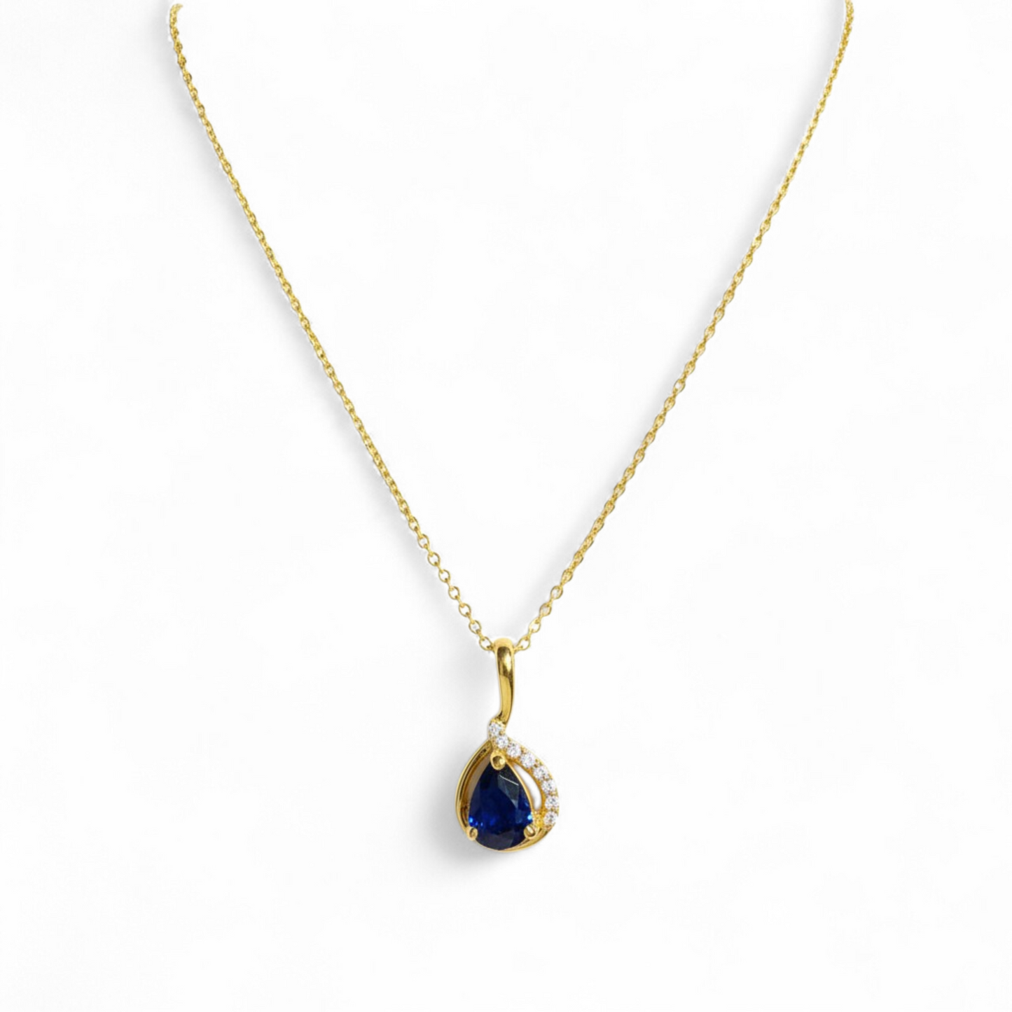 Blue Drop Pendant Necklace – 925 Sterling Silver | Belumiee