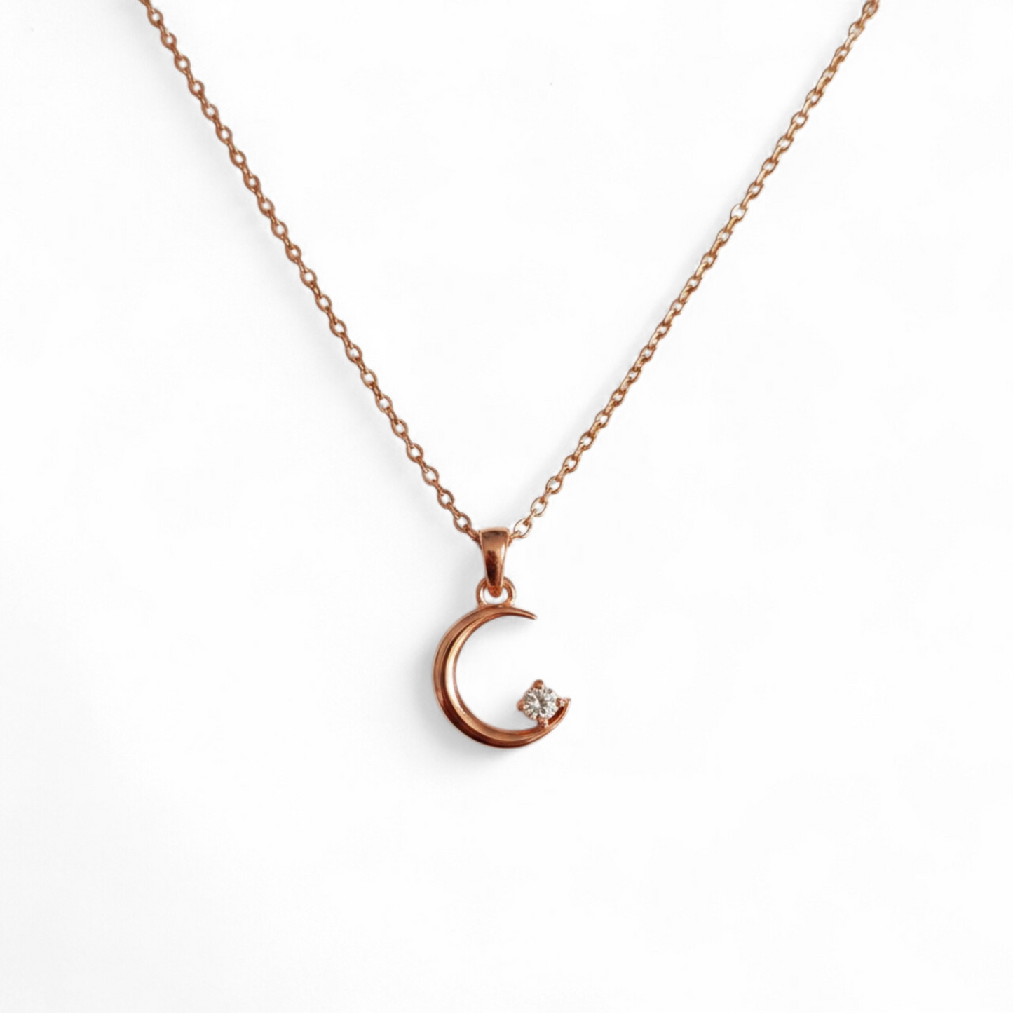 Moon & Star Pendant Necklace – 925 Sterling Silver | Belumiee
