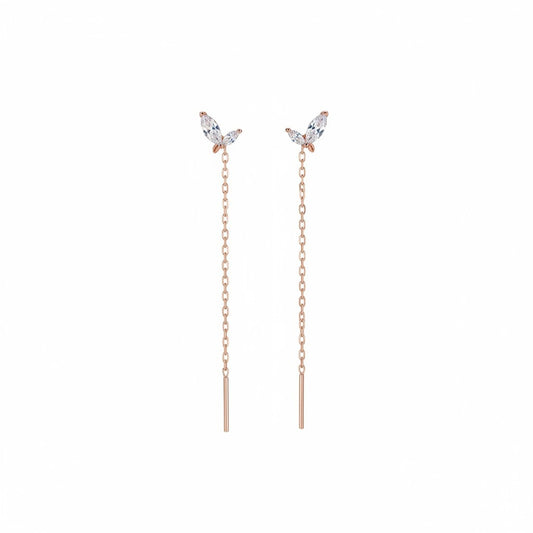 Threader Dangler Earrings – 925 Sterling Silver | Belumiee
